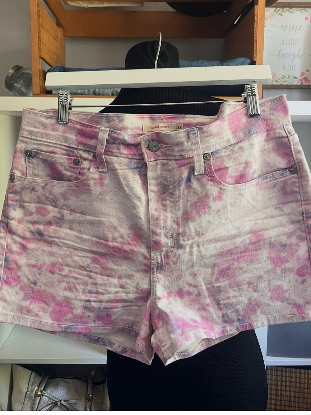 Levi's Pink Tie-Dye Denim Shorts